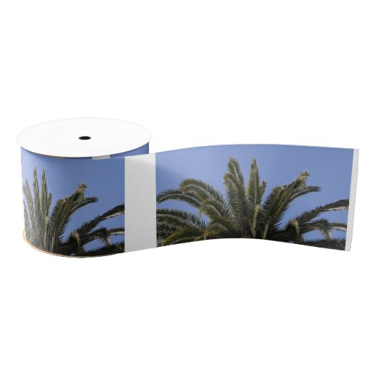 Ruban Gros-grain Palm Tree Blue Sky Tropical (Bobine)