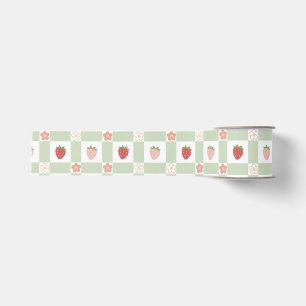 Ruban Gros-grain Papier cadeau Pastel Strawberry Gingham – Cottagec