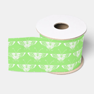 Ruban Gros-grain Papillon Art déco stylisé - vert citron