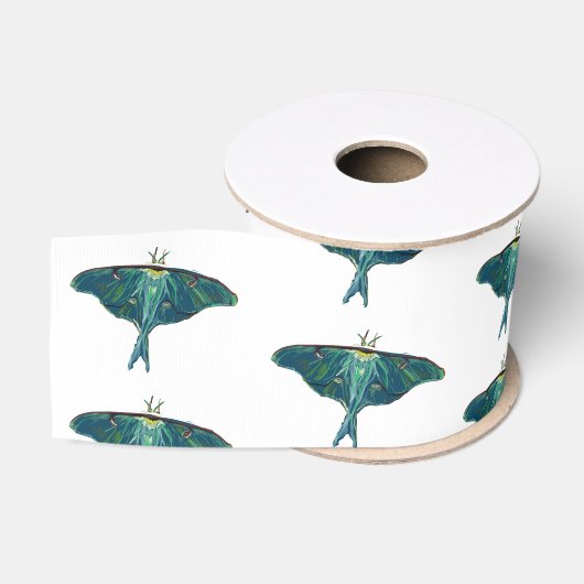 Ruban Gros-grain Papillon de nuit bleu (Bobine)