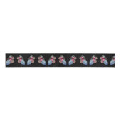 Ruban Gros-grain Papillons exotiques bleu rose Motif (Devant)
