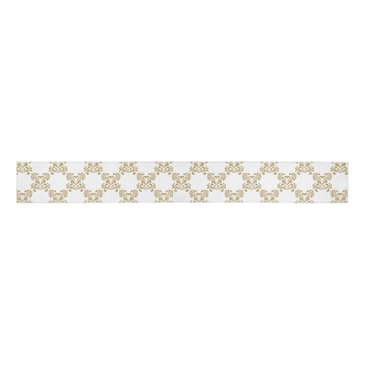 Ruban Gros-grain Parties scintillant d'or Coeurs Mariage Motif (Devant)