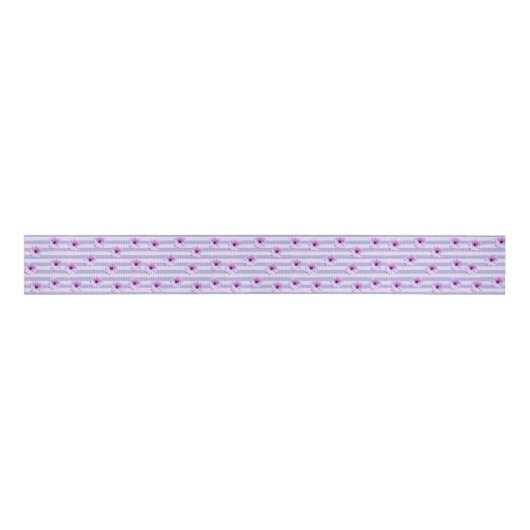 Ruban Gros-grain Pastel stripes pattern with Daisies (Devant)