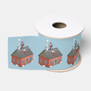 Ruban Gros-grain Père Noël et la petite maison rouge