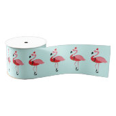 Ruban Gros-grain Père Noël Flamant rose rose Noël Bleu Motif de vac (Bobine)