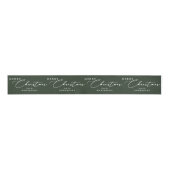 Ruban Gros-grain Personalized Name Merry Christmas Elegant Script (Devant)