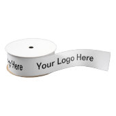 Ruban Gros-grain Personalized Name Simple Modern Your Logo White  (Bobine)