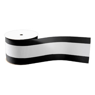 Ruban Gros-grain Personnalisable par bandes (noir et blanc)