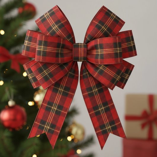 Ruban Gros-grain Plaid de Fêtes Classique