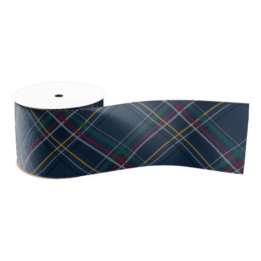 Ruban Gros-grain Plaid de Noël classique marine simple vacances (Bobine)