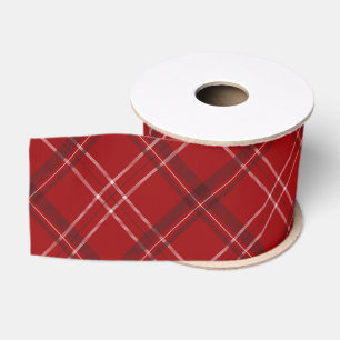 Ruban Gros-grain Plaid festif de Noël rouge classique