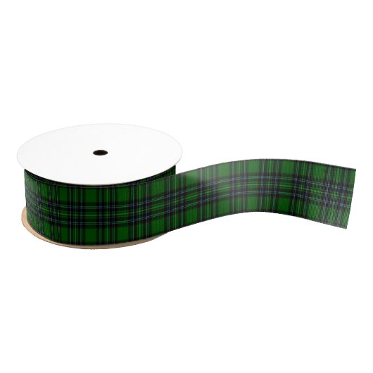 Ruban Gros-grain Plaid vert et noir (Bobine)