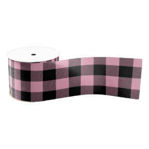 Ruban Gros-grain Plaque de buffle rose et noir moderne