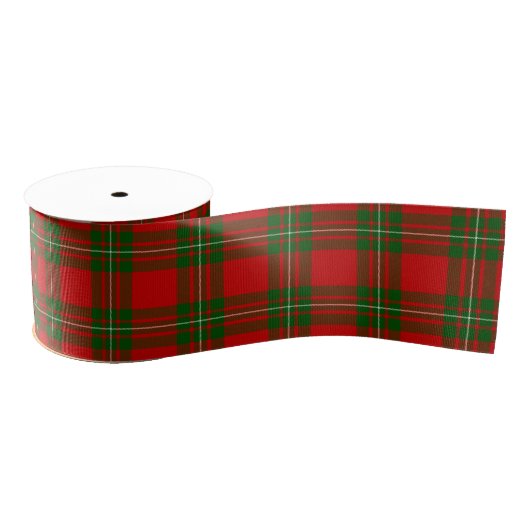 Ruban Gros-grain Plaque vert rouge de tartan MacGregor (Bobine)