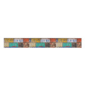 Ruban Gros-grain Plaques de licence Retro Rusty Satin Rubbon (Devant)