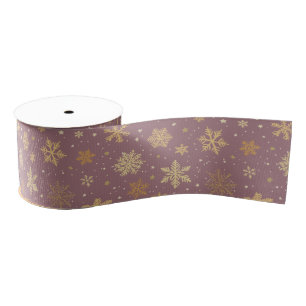 Ruban Gros-grain Pneus d'or sur le violet clair