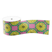 Ruban Gros-grain POINSETTIA MODERNE en JAUNE (Bobine)