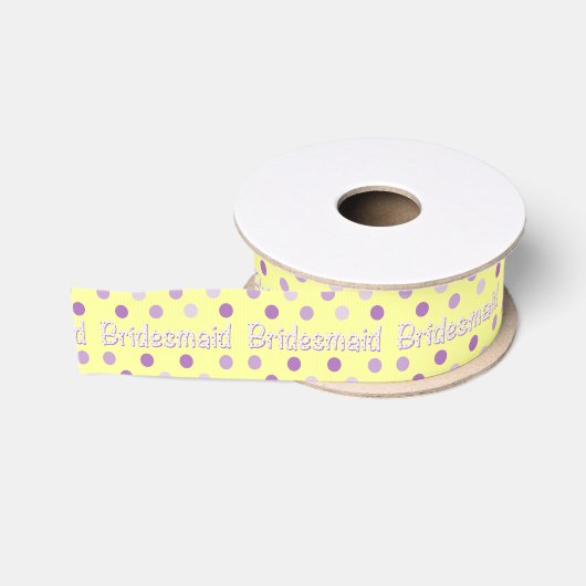Ruban Gros-grain Point Polka violet de la serveuse (Bobine)