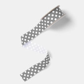 Ruban Gros-grain Points blancs sur gris moyen (Dos)