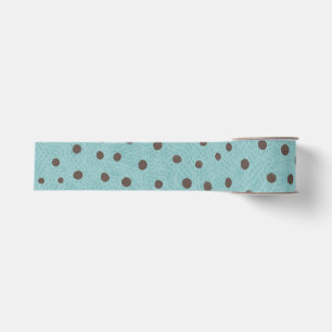 Ruban Gros-grain Points de polka verts et marron