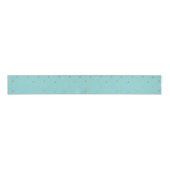 Ruban Gros-grain Points Gold Confetti Aqua Mint (Devant)