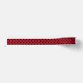 Ruban Gros-grain Points noirs sur fond rouge foncé (Devant)
