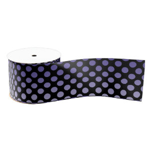 Ruban Gros-grain Pois pourpre sur le noir