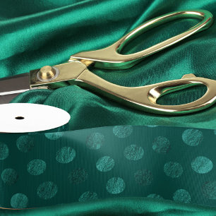 Ruban Gros-grain Pois turquoise Noël moderne & élégant