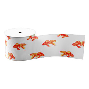 Ruban Gros-grain poisson rouge
