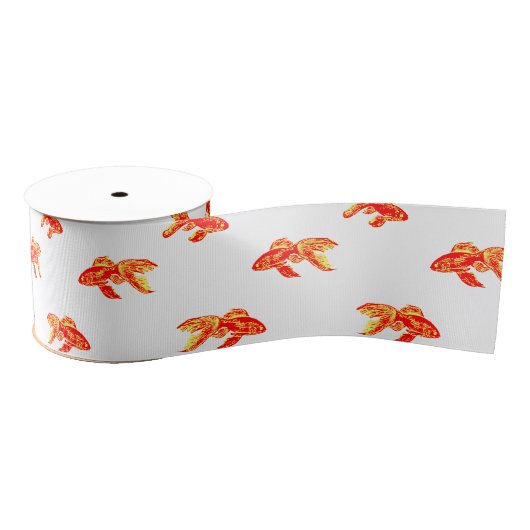 Ruban Gros-grain poisson rouge (Bobine)