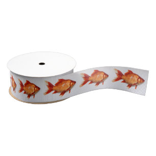 Ruban Gros-grain Poisson rouge
