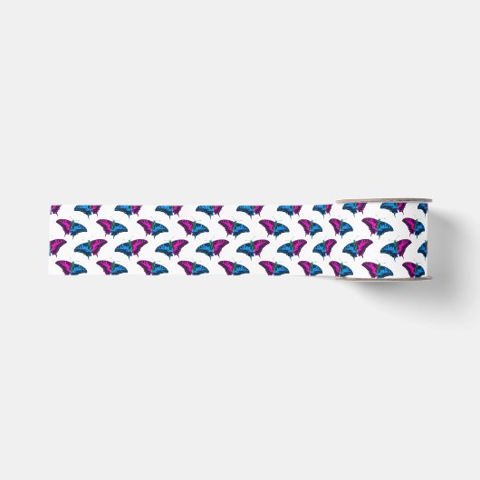 Ruban Gros-grain Polysexual Pride Flag Swallowtail Butterfly (Devant)