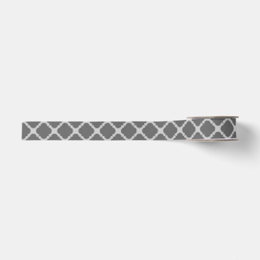 Ruban Gros-grain Quatrefoil dans les tons gris (Devant)