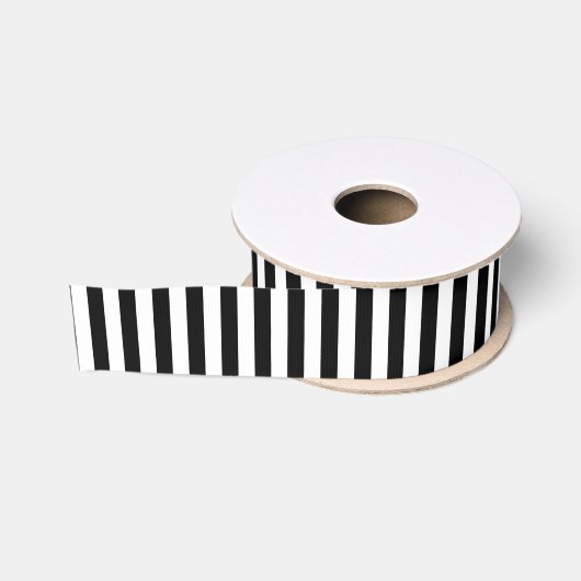 Ruban Gros-grain Rayure noir et blanc (Bobine)