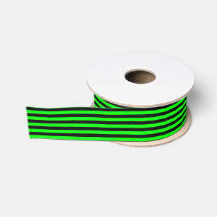Ruban Gros-grain Rayure noire et vert citron