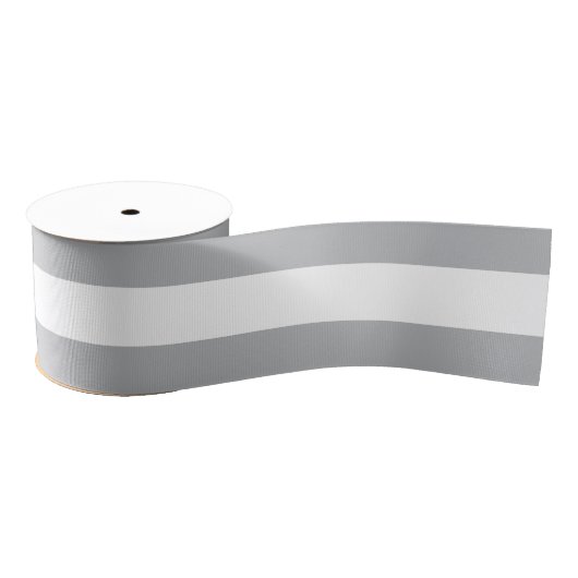 Ruban Gros-grain Rayures horizontales grises (Bobine)