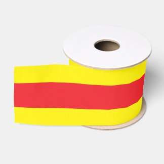 Ruban Gros-grain Rayures horizontales jaunes et rouges