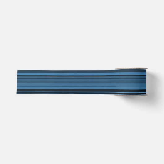 Ruban Gros-grain Rayures Noir Bleu (Devant)