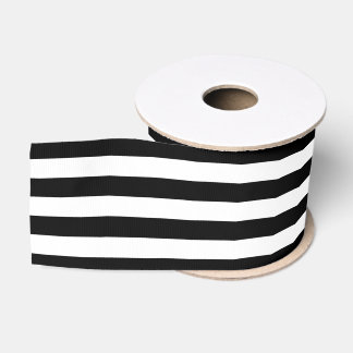 Ruban Gros-grain Rayures noires et blanches