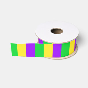 Ruban Gros-grain Rayures verticales larges Mardi Gras
