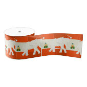 Ruban Gros-grain Red Checkered White Elephant Christmas Party (Bobine)