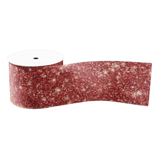 Ruban Gros-grain Red Sparkle Glitter Christmas (Bobine)