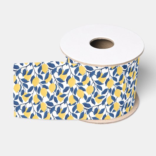 Ruban Gros-grain Ribbon citrons (Bobine)