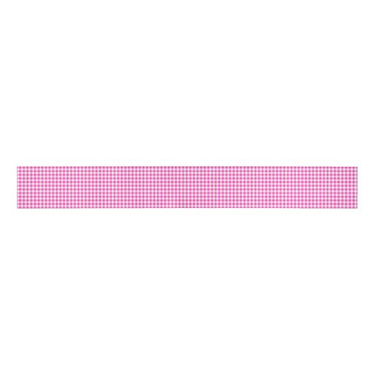 Ruban Gros-grain Ribbon Fuchsia En vichy Grosgrain (Devant)