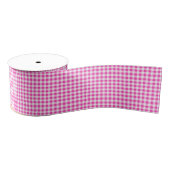 Ruban Gros-grain Ribbon Fuchsia En vichy Grosgrain (Bobine)