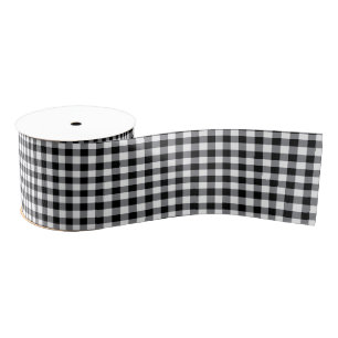Ruban Gros-grain Ribbon noir En vichy Grosgrain
