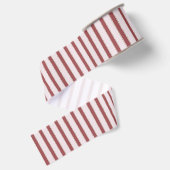 Ruban Gros-grain Rose Pâle Rouge Rayures Noël (Dos)