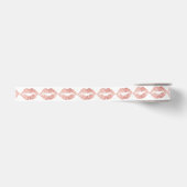 Ruban Gros-grain Rose Rose Gold Lips Kiss maquillage beauté métal (Devant)