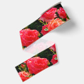 Ruban Gros-grain Roses de corail romantique (Dos)