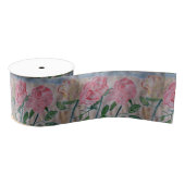 Ruban Gros-grain Roses d'été Abstraits (Bobine)